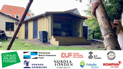 Det nye udekøkken og materialebygning
